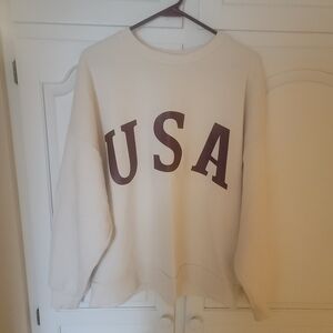 Zenana Outfitters Cream USA Sweatshirt